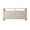 A beautiful buffet with a shagreen-embossed leather finish and inlaid metal handles