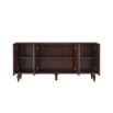 Striking sideboard with radiating circular wood inlay and round brass handles