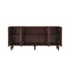 Striking sideboard with radiating circular wood inlay and round brass handles