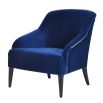 Royal blue velvet, gold studded armchair