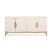 Striking sideboard with taupe gold details and cream finish