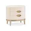 Dainty oval bedside table with champagne gold details