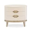 Dainty oval bedside table with champagne gold details