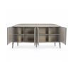 A luxury sideboard by Caracole with Art-Deco inspired inlay and a champagne finish
