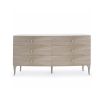 Six drawer chest with elegant wood finish and stone top