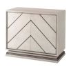 Alluring, modern cabinet with geometric inlay and stepped base