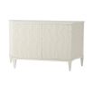 Ravishing, textured white cabinet with curved edges and internal shelving