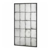Contemporary black frame grid mirror 