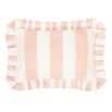 pink striped silk cushion with lovely frilled border