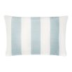 cosy silk cushion with blue and ivory stripes