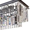 Rectangular ceiling light with nickel frame and crystal hanging pieces