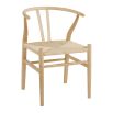 Scandi-inspired dining chair with rattan seat