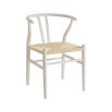 Curved open back, scandi-inspired dining chair in white