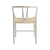 Curved open back, scandi-inspired dining chair in white