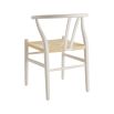 Curved open back, scandi-inspired dining chair in white