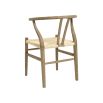 A lovely Scandinavian-style ash wood and paper twine dining chair 