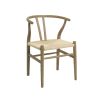 A lovely Scandinavian-style ash wood and paper twine dining chair 