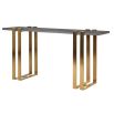 Concrete top gold finished console table 