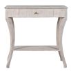 Cream and grey side table with curved legs