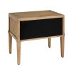 A stylish minimalist natural oak and plywood bedside table