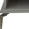 Grey finish bedside table with shelf and ring pull handled drawer