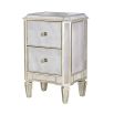 Cherbourg Antique Glass 2 Drawer Bedside