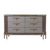 Captivating chest of drawers with bow effect handles and brass accents