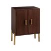 Gorgeous two-door bedside table with brass pulls