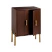 Gorgeous two-door bedside table with brass pulls