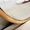 Natural rattan wall mirror with bunny ears - glue mark on glass