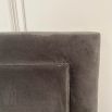 sleek and simple headboard with anthracite velvet upholstery