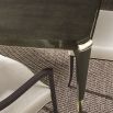 A luxury extendable dining table by Caracole with glamorous gold details