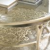 Glamorous, coffee table with delicate floral motif 