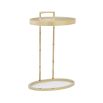 Delicate and glamorous side table with gold, bamboo effect frame