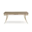 Exquisite desk with champagne gold tapered legs and handles