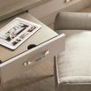 Exquisite desk with champagne gold tapered legs and handles