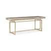 Glamorous desk/console with brass base and elegant wood top