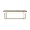 Glamorous desk/console with brass base and elegant wood top