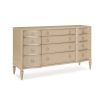 Breathtaking taupe and champagne finish, classical design chest of drawers 