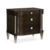 Decadent bedside table with bronze accents and dark brown finish