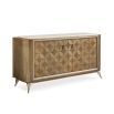 Striking inlay pattern sideboard with a delicate champagne details