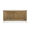 Striking inlay pattern sideboard with a delicate champagne details