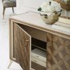 Striking inlay pattern sideboard with a delicate champagne details