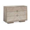 Modern chest of drawers with gorgeous chevron detailing and dark gold diamond handles 