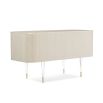 Glamorous cream finished desk with ribbed details and stylish clear acrylic legs