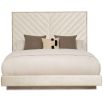 Super King size cream bed with tufted headboard