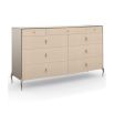 A sophisticated dresser by Caracole with a cream finish and nine soft-close drawers