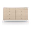 A sophisticated dresser by Caracole with a cream finish and nine soft-close drawers