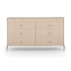 A sophisticated dresser by Caracole with a cream finish and nine soft-close drawers