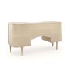 Captivating desk/ dressing table with inlay pattern design and wave accents